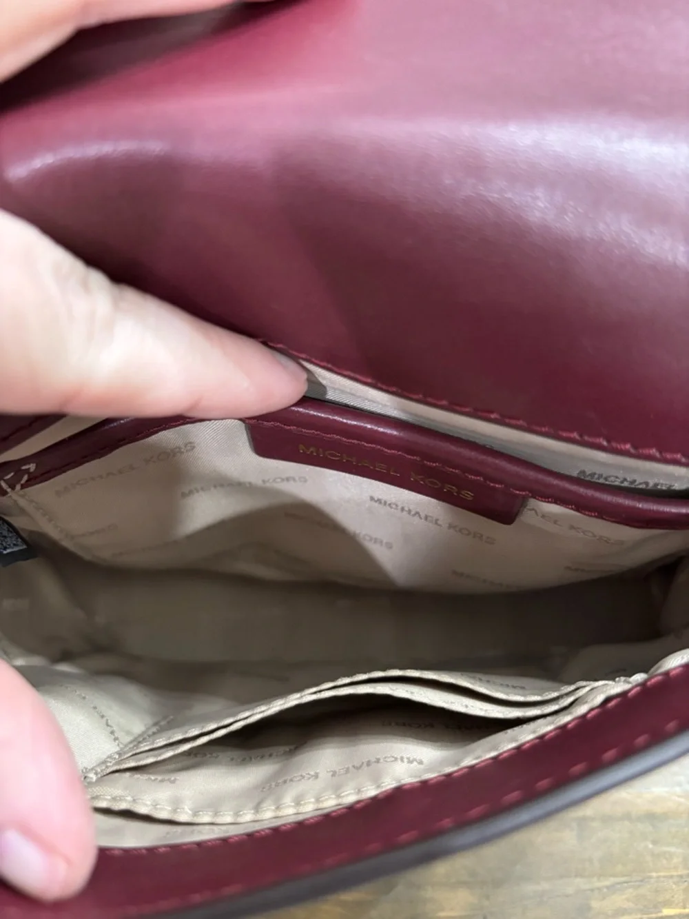 Michael Kors Mott Leather and Suede Saddle Bag - Picture 6 of 13